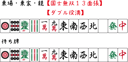 国士無双１３面張ダブル役満